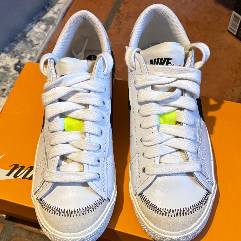 Nike White and Neon Athletic Shoes